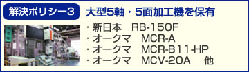 解決ポリシー3 大型5軸・5面加工機を保有